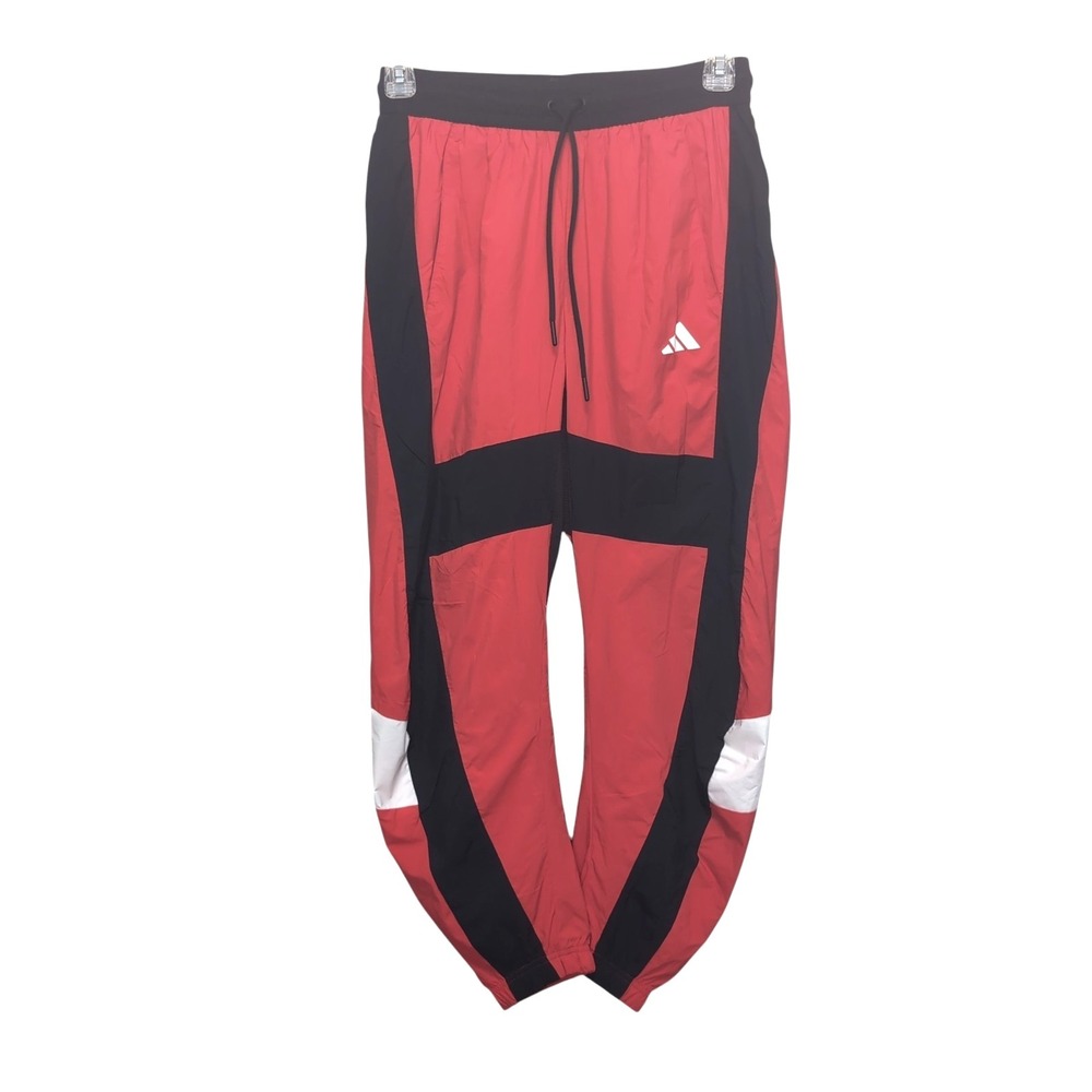 adidas O Shape Colorblock Track Pants Mens M Red Black White Nylon Mesh Lined